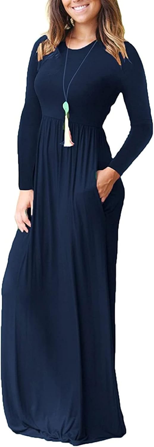 Hount Women's Summer Sleeveless Striped Flowy Casual Long Maxi Dress with Pockets