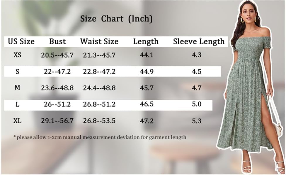 Floerns Women's Boho Floral Print Off Shoulder Split Long A Line Dress