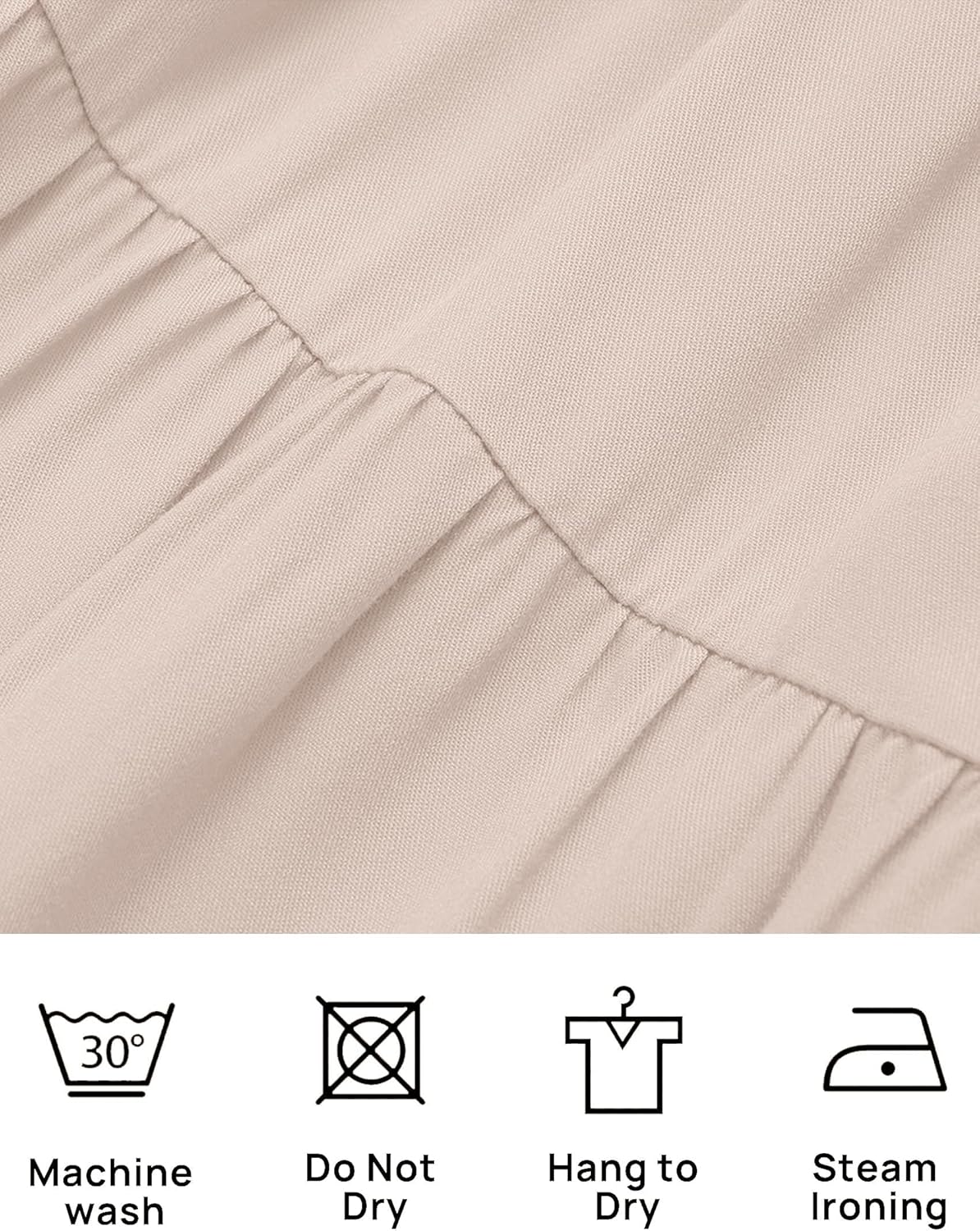 ZESICA Women's 2025 Summer Casual Flutter Short Sleeve Crew Neck Smocked Elastic Waist Tiered Midi Dress
